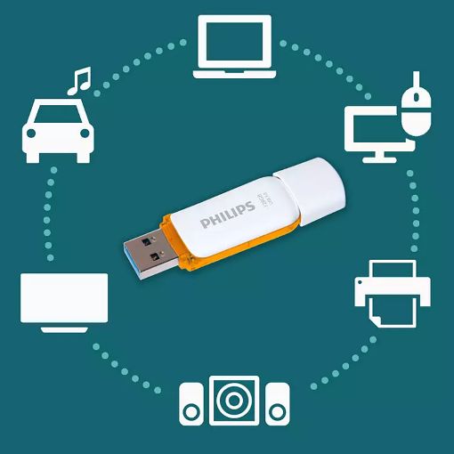 Εικόνα της Philips Snow 128GB USB 3.0 White/Sunrise Orange FM12FD75B/00