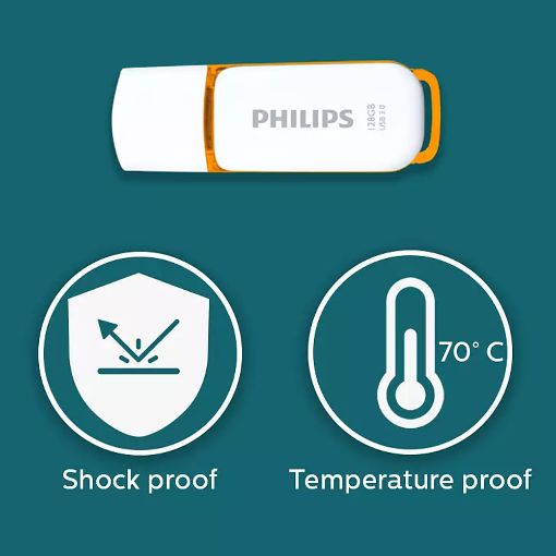 Εικόνα της Philips Snow 128GB USB 3.0 White/Sunrise Orange FM12FD75B/00