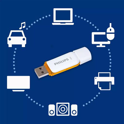 Εικόνα της Philips Snow 128GB USB 2.0 White/Sunrise Orange FM12FD70B/00
