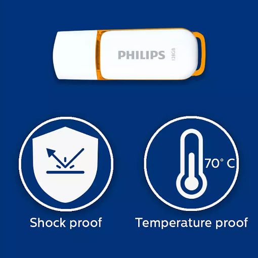Εικόνα της Philips Snow 128GB USB 2.0 White/Sunrise Orange FM12FD70B/00