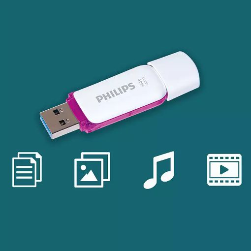 Εικόνα της Philips Snow 64GB USB 3.0 White/Magic Purple FM64FD75B/00