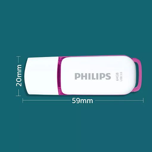 Εικόνα της Philips Snow 64GB USB 3.0 White/Magic Purple FM64FD75B/00