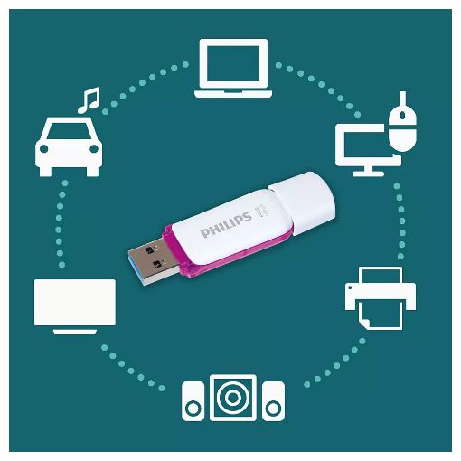 Εικόνα της Philips Snow 64GB USB 3.0 White/Magic Purple FM64FD75B/00