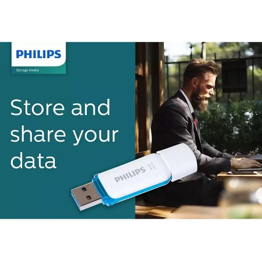 Εικόνα της Philips Snow 16GB USB 3.0 White/Ocean Blue FM16FD75B/00