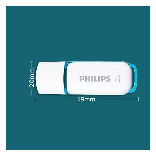 Εικόνα της Philips Snow 16GB USB 3.0 White/Ocean Blue FM16FD75B/00