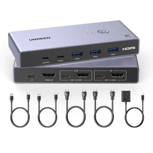 Εικόνα της Ugreen CM692 KVM Switch HDMI/USB Grey 25961
