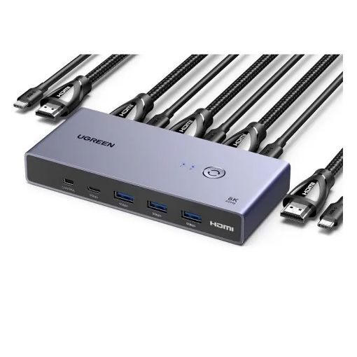 Εικόνα της Ugreen CM692 KVM Switch HDMI/USB Grey 25961