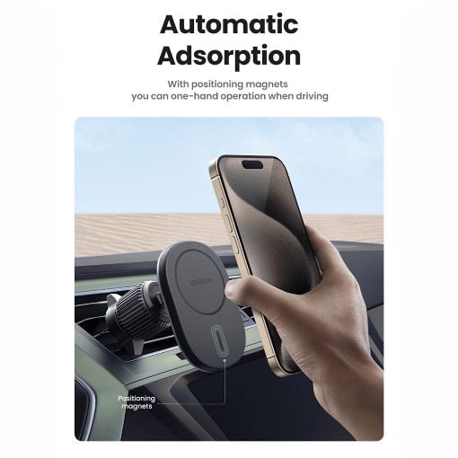 Εικόνα της Ugreen CD345 Magnetic Car Holder Qi Wireless Charging Black 25925
