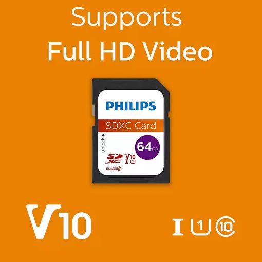 Εικόνα της Κάρτα Μνήμης SDHC Philips 64GB Class 10 UHS-I U1 V10 FM64SD55B/00