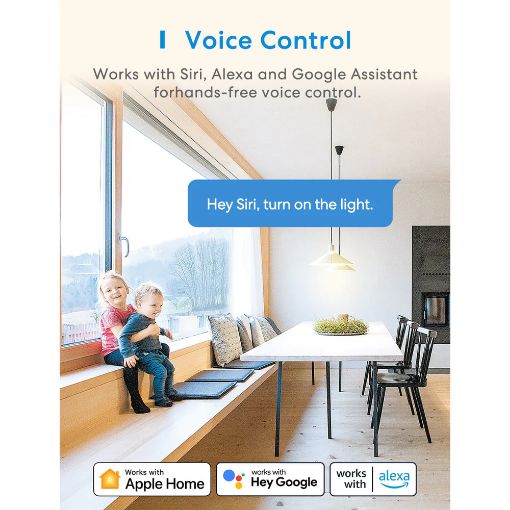 Εικόνα της DIY Smart Ενδιάμεσος Εσωτερικός Διακόπτης Meross WiFi HomeKit White MSS810HK-UN