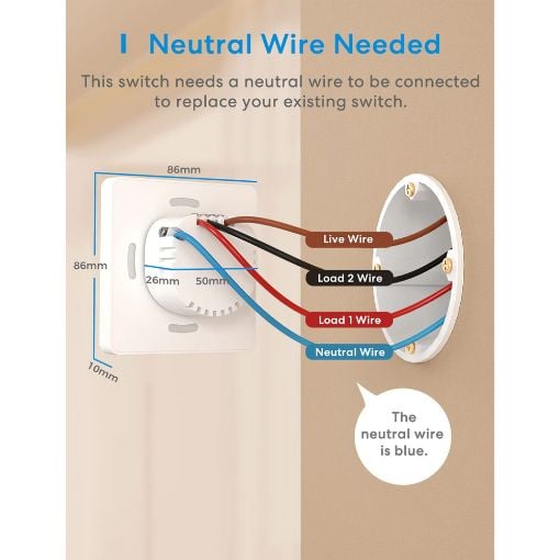 Εικόνα της Smart Εξωτερικός Διακόπτης Meross Two Way White MSS550XHK-EU