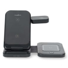 Εικόνα της Φορτιστής Nedis 3-in-1 Wireless Charging 15W Black WDCHAQ15W110BK