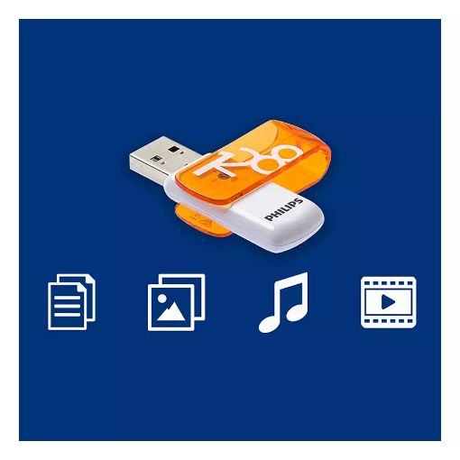 Εικόνα της Philips Vivid 128GB USB 2.0 White/Orange FM12FD05B/00
