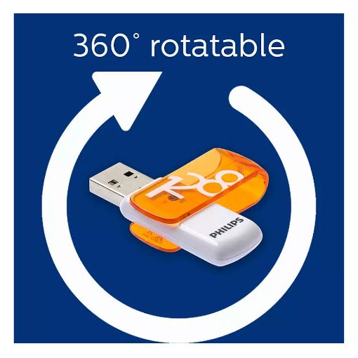 Εικόνα της Philips Vivid 128GB USB 2.0 White/Orange FM12FD05B/00