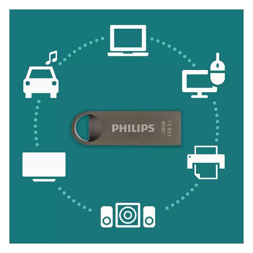Εικόνα της Philips Moon 128GB USB 3.1 Space Grey FM12FD165B/00