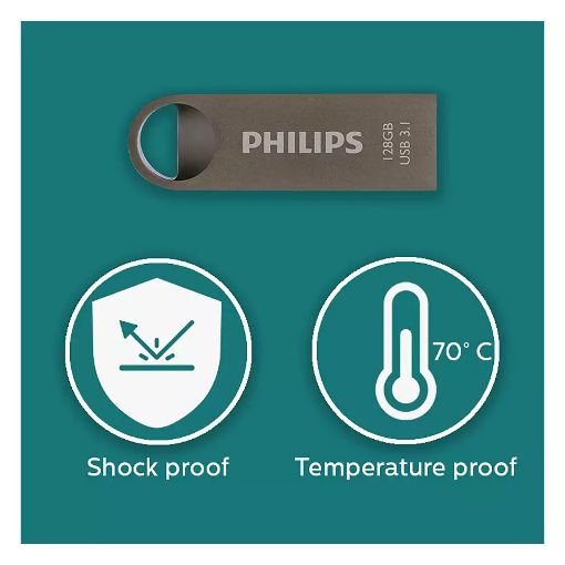 Εικόνα της Philips Moon 128GB USB 3.1 Space Grey FM12FD165B/00