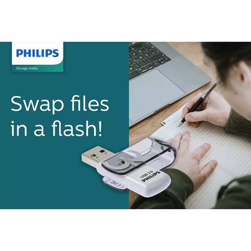 Εικόνα της Philips Vivid 32GB USB 3.0 White/Shadow Grey FM32FD00B/00