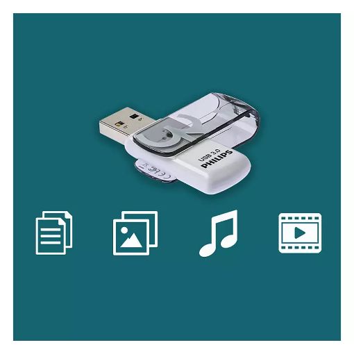 Εικόνα της Philips Vivid 32GB USB 3.0 White/Shadow Grey FM32FD00B/00