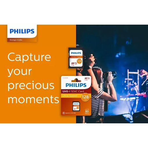 Εικόνα της Κάρτα Μνήμης SDXC Philips Ultra Speed 128GB Class 10 U1 V10 FM12SD55B/00