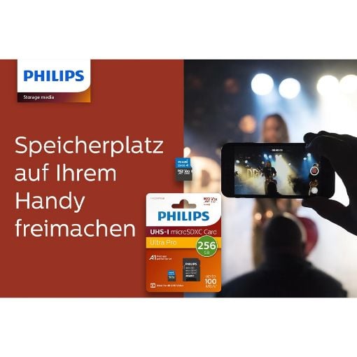 Εικόνα της Κάρτα Μνήμης MicroSDXC Philips Ultra Pro 256GB Class 10 UHS-I U3 V30 + Adapter FM25MP65B/00
