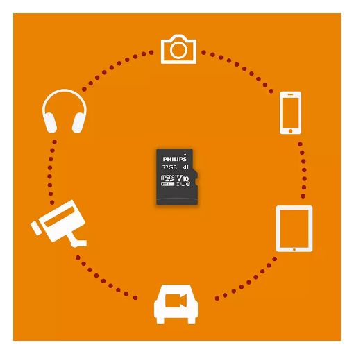 Εικόνα της Κάρτα Μνήμης MicroSDHC Philips Ultra Speed 32GB Class 10 UHS-I U1 V10 + Adapter FM32MP45B/00