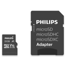 Εικόνα της Κάρτα Μνήμης MicroSDHC Philips Ultra Speed 32GB Class 10 UHS-I U1 V10 + Adapter FM32MP45B/00