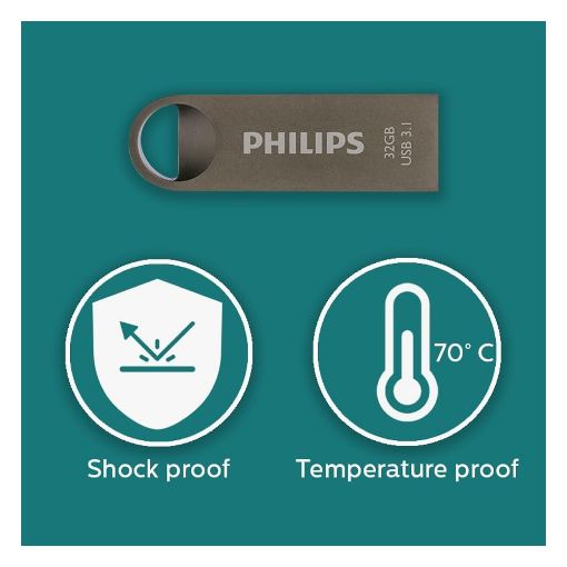Εικόνα της Philips Moon 32GB USB 3.1 Space Grey FM32FD165B/00