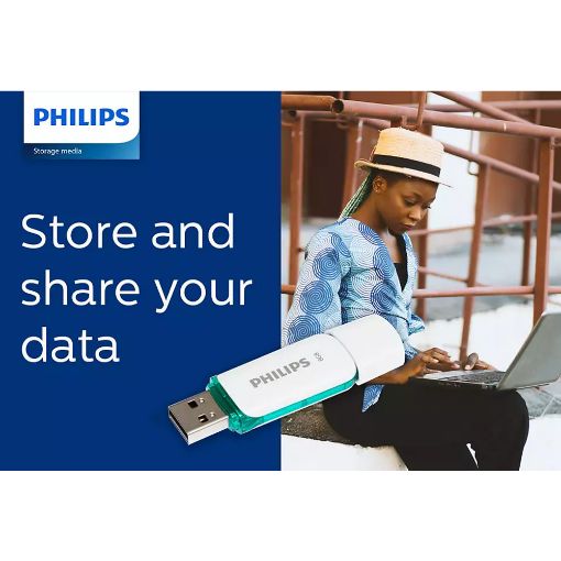 Εικόνα της Philips Snow 8GB USB 2.0 White/Spring Green FM08FD70B/00