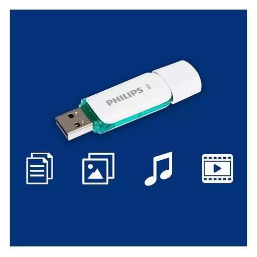 Εικόνα της Philips Snow 8GB USB 2.0 White/Spring Green FM08FD70B/00