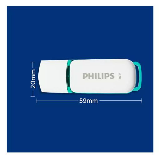 Εικόνα της Philips Snow 8GB USB 2.0 White/Spring Green FM08FD70B/00