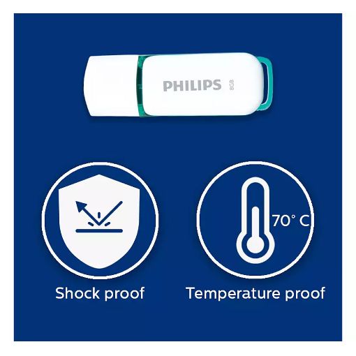 Εικόνα της Philips Snow 8GB USB 2.0 White/Spring Green FM08FD70B/00