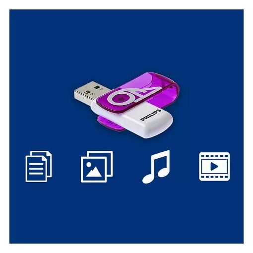 Εικόνα της Philips Vivid 64GB USB 2.0 White/Magic Purple FM64FD05B/00