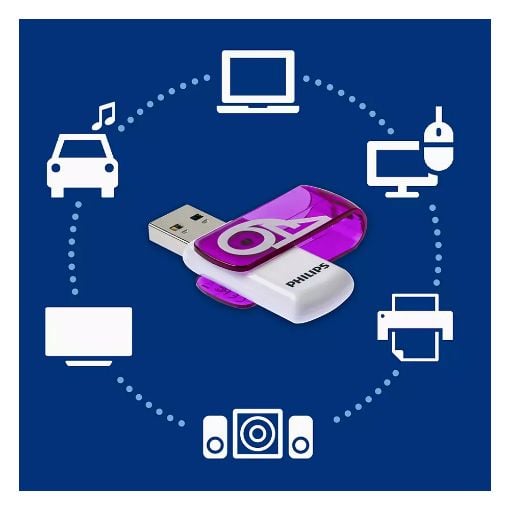Εικόνα της Philips Vivid 64GB USB 2.0 White/Magic Purple FM64FD05B/00