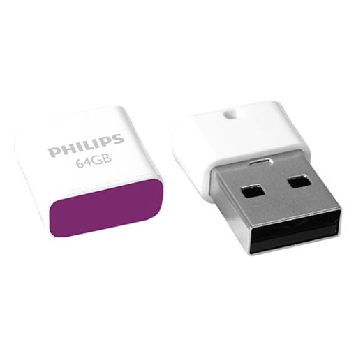 Εικόνα της Philips Pico 64GB USB 2.0 White/Magic Purple FM64FD85B/00
