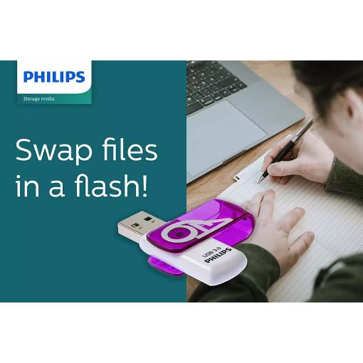 Εικόνα της Philips Vivid 64GB USB 3.0 White/Magic Purple FM64FD00B/00