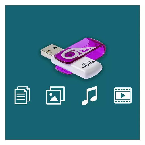 Εικόνα της Philips Vivid 64GB USB 3.0 White/Magic Purple FM64FD00B/00