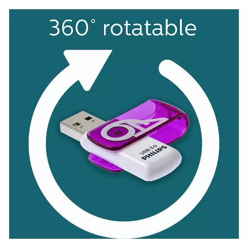 Εικόνα της Philips Vivid 64GB USB 3.0 White/Magic Purple FM64FD00B/00