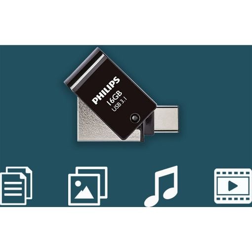 Εικόνα της Philips 2-in-1 16GB USB-A & USB-C 3.1 Black FM16DC152B/00