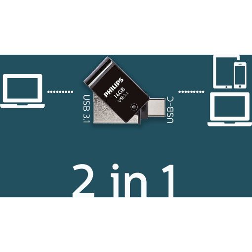 Εικόνα της Philips 2-in-1 16GB USB-A & USB-C 3.1 Black FM16DC152B/00