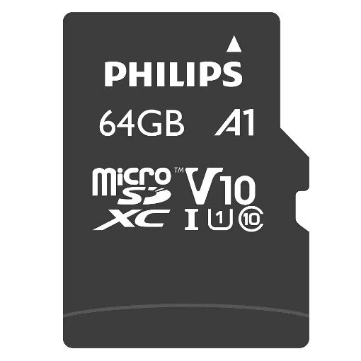 Εικόνα της Κάρτα Μνήμης MicroSDXC Philips Ultra Speed 64GB Class 10 UHS-I U1 V10 + Adapter FM64MP45B/00