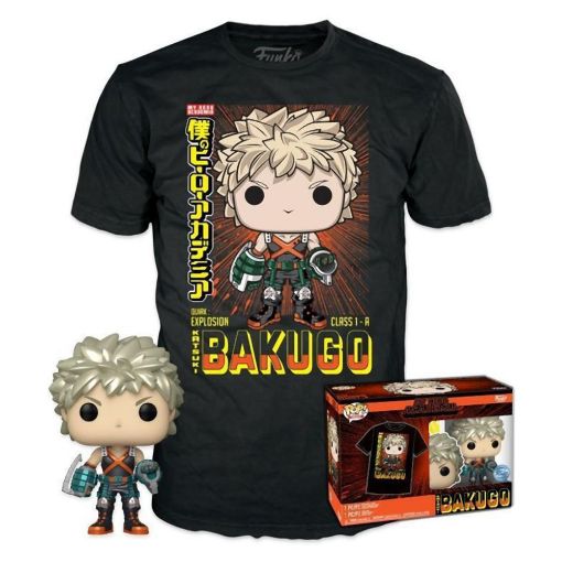Εικόνα της Funko Pop! Tees (Adult): My Hero Academia - Katsuki Bakugo (Metallic) (Special Edition) Vinyl Figure T-Shirt (L)