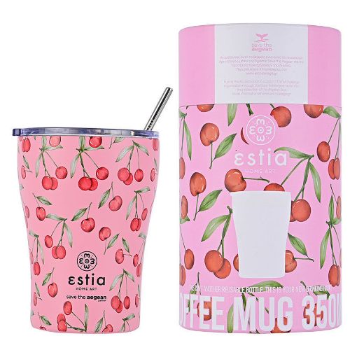 Εικόνα της Ποτήρι Θερμός Estia Coffee Mug Save The Aegean 350ml Cherry Rose 01-16876