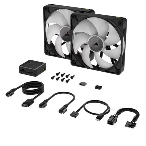 Εικόνα της Case Fan Corsair iCUE Link RX140 RGB 140mm PWM Twin Starter Kit Black (2-Pack) CO-9051020-WW