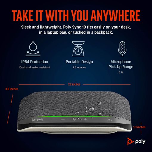 Εικόνα της Speakerphone Poly Sync 10 USB-A USB-C 772C3AA