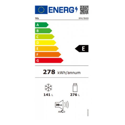 Εικόνα της Ψυγειοκαταψύκτης TCL RP417BXE0 417lt Total No Frost Inox Matte Metal