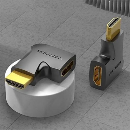 Εικόνα της Adapter Vention HDMI to HDMI M/F 90 Degree Black AIPB0