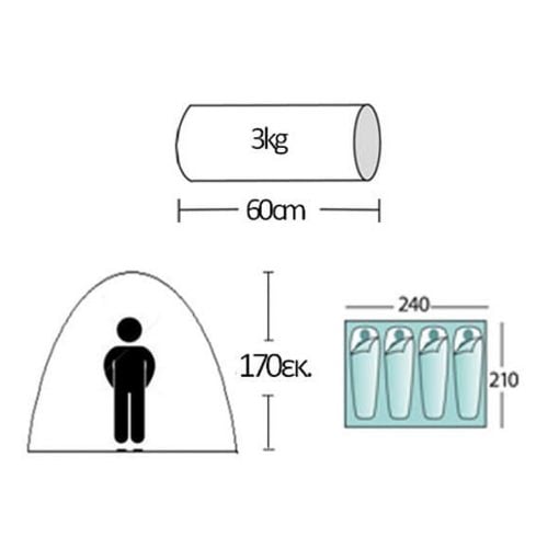Εικόνα της Σκηνή Campus Jakarta 4-5 Ατόμων Πράσινη 110-1179-6