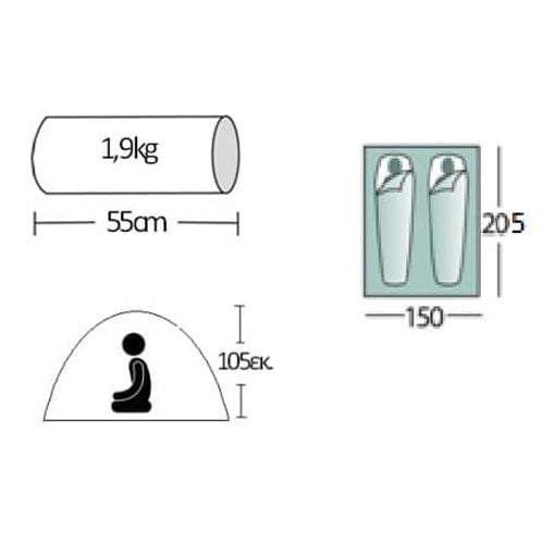 Εικόνα της Σκηνή Campus Rio 2-3 Ατόμων Μπεζ 110-1155-4