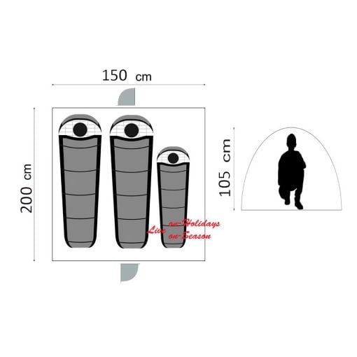Εικόνα της Σκηνή Campus Rio 2-3 Ατόμων Μπεζ 110-1155-4