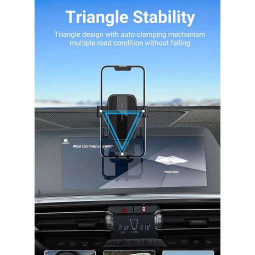 Εικόνα της Vention Car Phone Mount Auto Clamping Suction Cup Square Type Black KCOB0